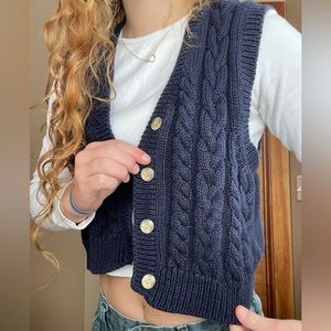 Vintage navy sweater vest